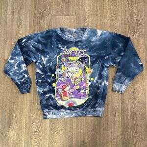 Buccees tie dye pinball arcade graphic crewneck sweater men’s sz M